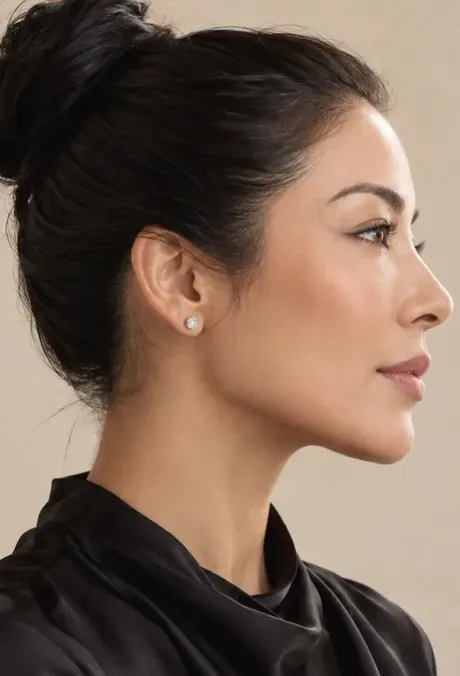 Imagem ilustrativa: mulher de perfil, com o contorno do rosto e o pescoço à mostra