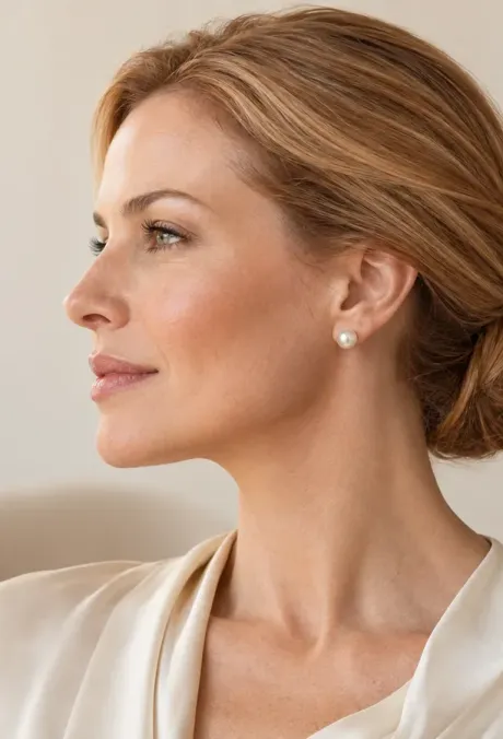 Imagem ilustrativa: mulher de perfil, com o cabelo preso